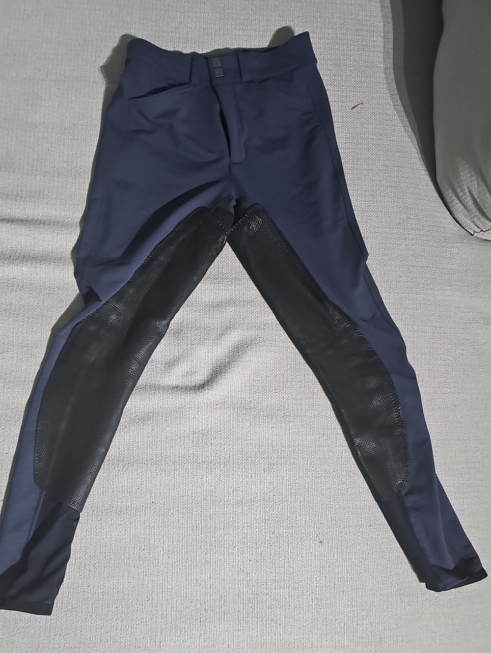 Womens FITS Performax Navy Breeches Knee and Seat Deerskin Leather Med EUC
